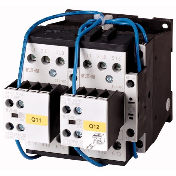 Reversing contactor combination, 380 V 400 V: 7.5 kW, 24 V DC, DC operation image 1