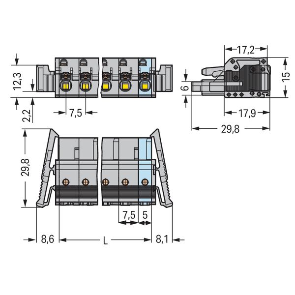 2231-211/037-000 1-conductor female connector; push-button; Push-in CAGE CLAMP® image 5