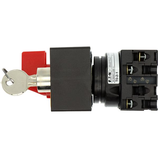 Panic switches, T0, 20 A, flush mounting, 3 pole, with red thumb grip and yellow front plate, Cylinder lock SVA image 10