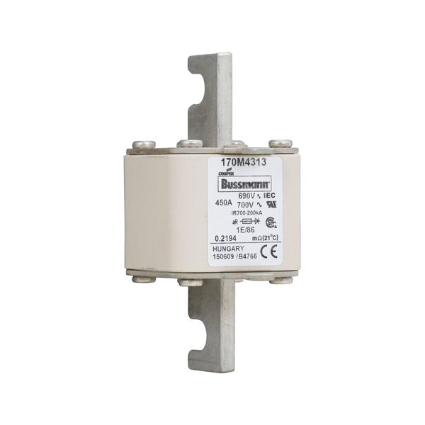 Fuse-link, high speed, 450 A, AC 690 V, size 1, 53 x 69 x 111 mm, aR, IEC, single indicator image 14