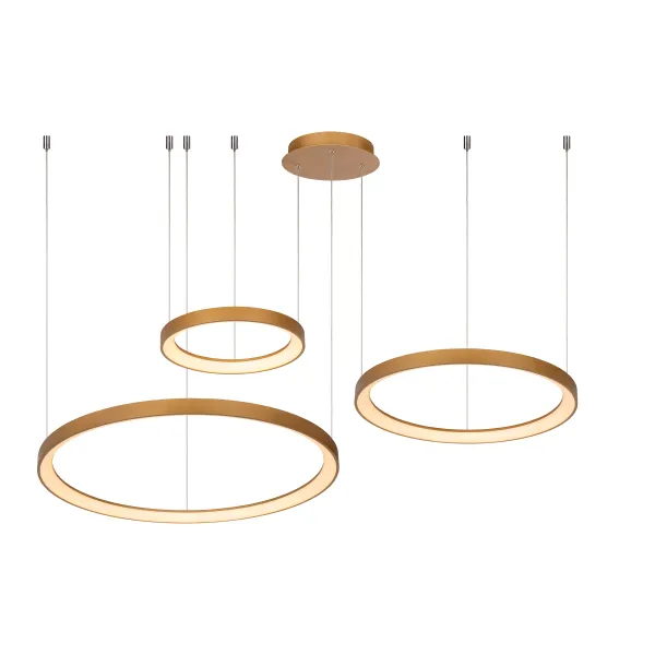 Lucide VIDAL - Pendant light - Ø 78 cm - LED Dim. - 1x120W 2700K - Matt Gold / Brass image 1