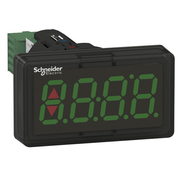 Harmony XB5, Digital panel meter, plastic, black, Ø22, 4 digit green LED display, 4...20 mA input image 1