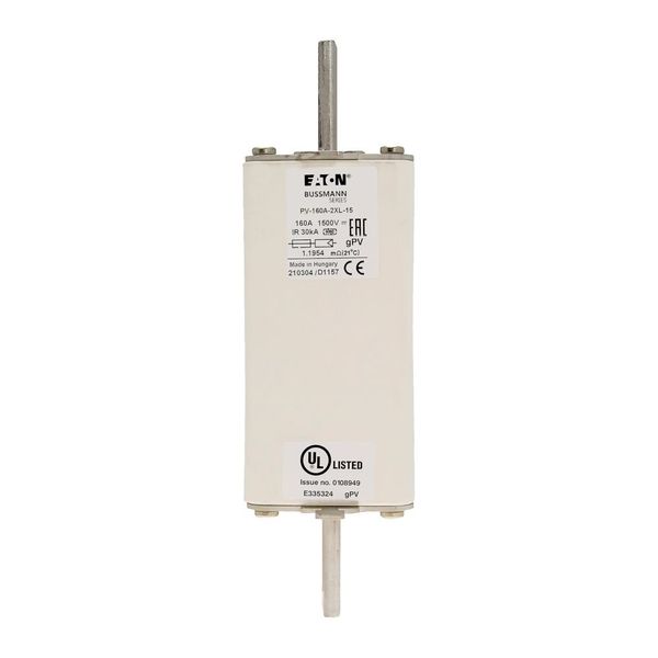 Fuse-link, high speed, 160 A, DC 1500 V, 2XL, 61 x 205 mm, gPV, IEC, UL, with indicator image 12