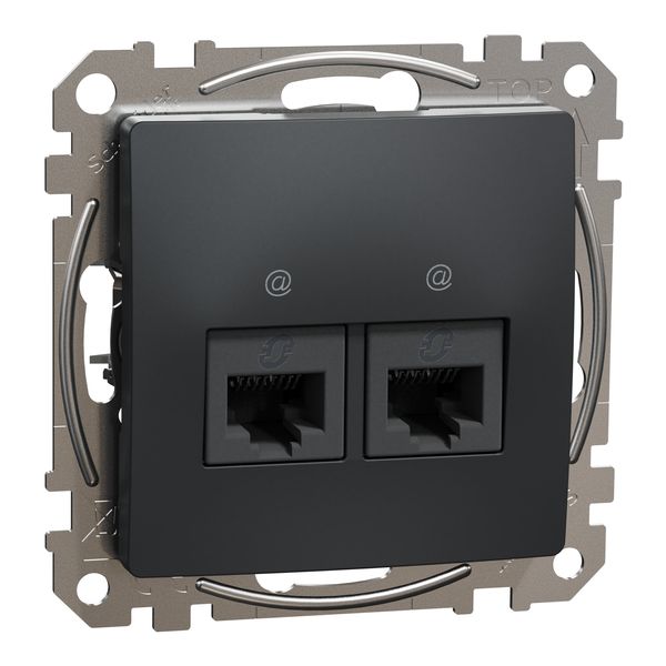 Double DATA Outlet CAT 6 UTP, Sedna Design & Elements, RJ45, Anthracite image 3