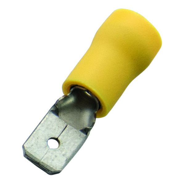 Flat plug (male) 4.0-6.0/0.8x6.3x0.8 yellow insulated PVC image 12