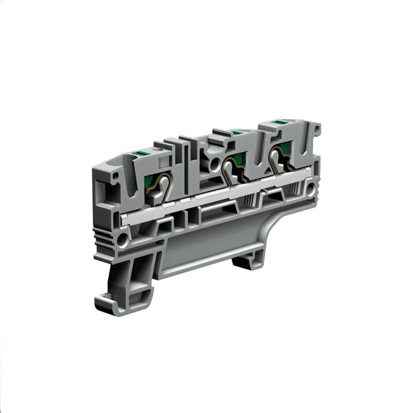 Push-in terminal block 4mm2 1+2, 1-level, grey color image 1