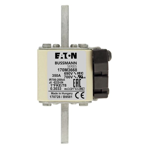 Fuse-link, high speed, 350 A, AC 690 V, compact size 1, 45 x 59 x 110 mm, aR, IEC, UL image 7