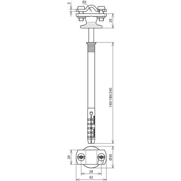 Conductor holder with flange ZDC for Rd 7-10mm St/tZn with frame dowel image 2