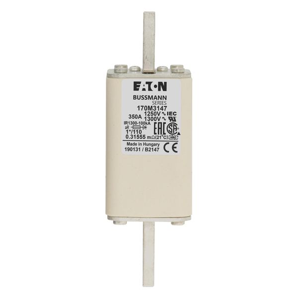 Fuse-link, high speed, 350 A, AC 1250 V, compact size 1, 45 x 45 x 138 mm, aR, DIN, IEC, single indicator image 16