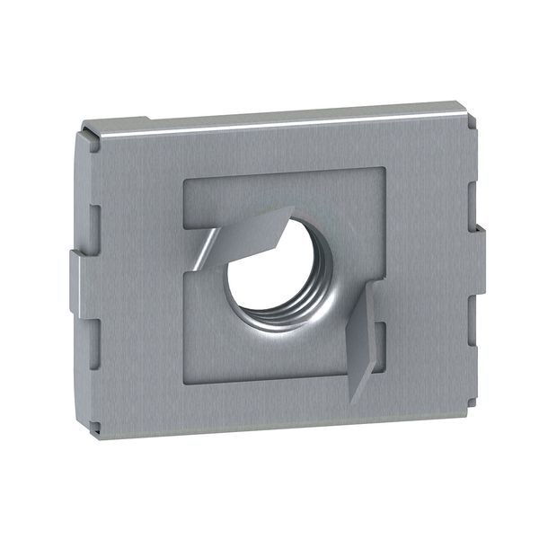 notched clamp nut M6 - for fixing mounting plate and rail on pre-drilled upright image 1