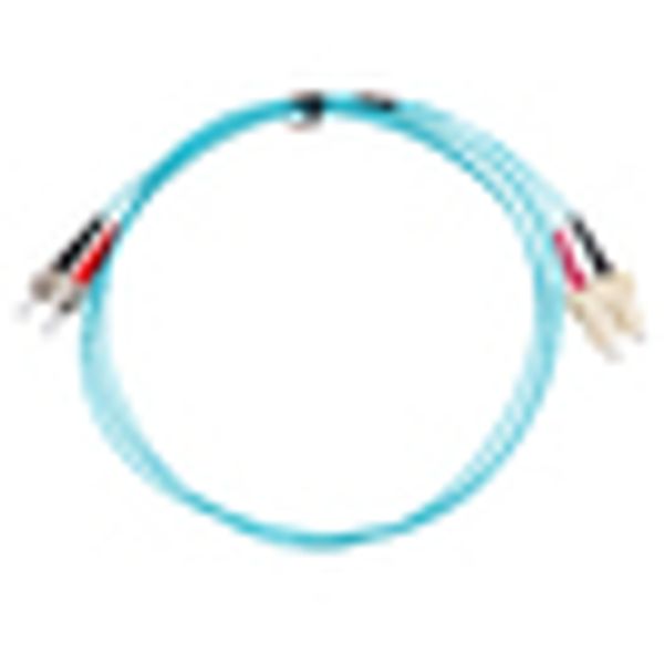 FO Patchcord Duplex ST/SC, 50/125æm OM3, LS0H-3, aqua, 5.0m image 5