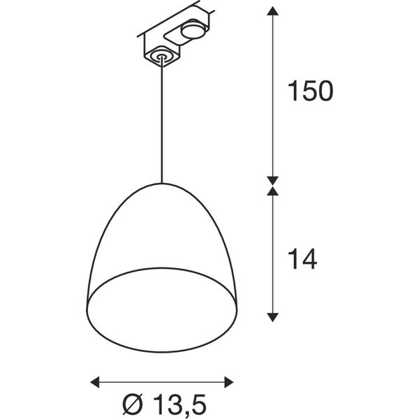 PARA CONE 14 pendant, round, black/gold, GU10, max. 35W, incl. 3-circuit adapter image 2