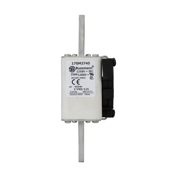 Fuse-link, high speed, 250 A, AC 1250 V, compact size 1, 45 x 59 x 156 mm, aR, IEC, UL, single indicator image 5