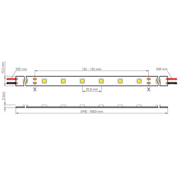 FS 60, HW, Ra=90+, 14W/m, 1100lm/m, 24VDC, IP44, l=5m image 4