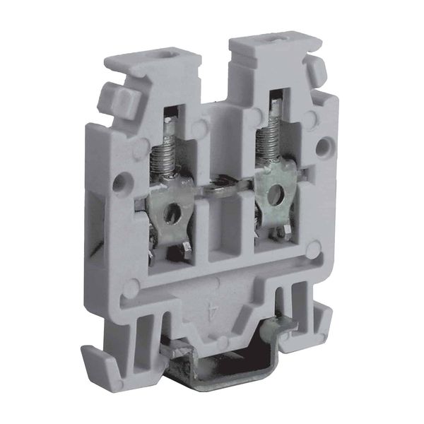 Screw terminal block 1.5mm2, 1-level, grey color, for TH15 rail image 1