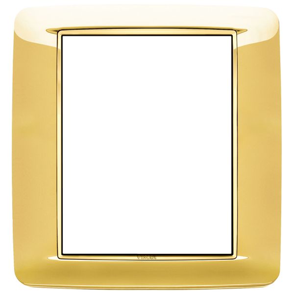 Round plate 8M Galvan.polished gold image 1