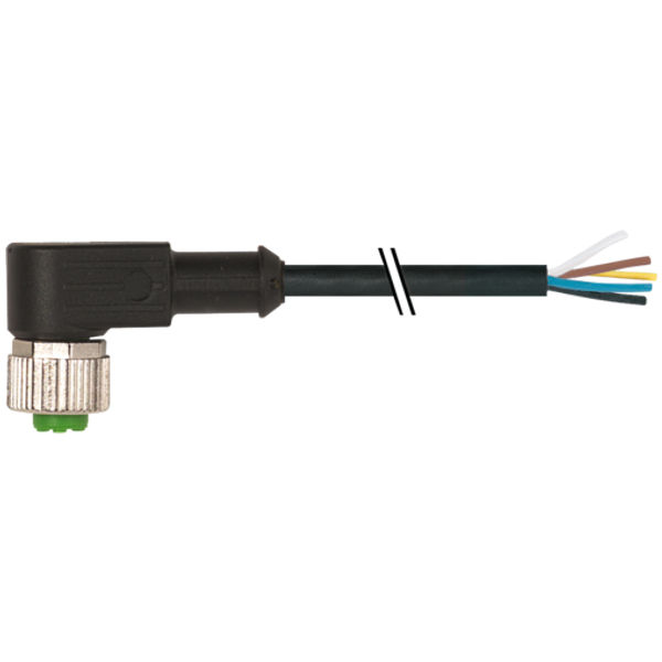 M12 female 90° A-cod. with cable PUR 5x0.34 bk UL/CSA 5m image 1