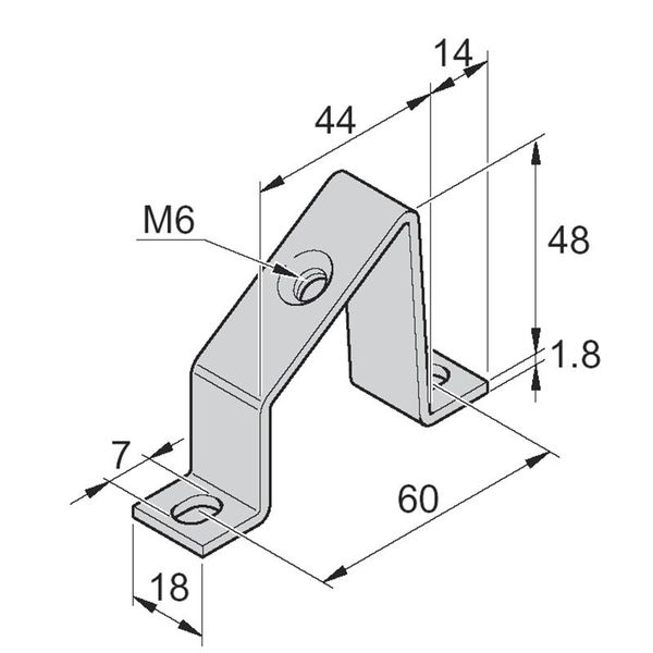 SUPPORT BRACKET FOR DIN RAILS image 1