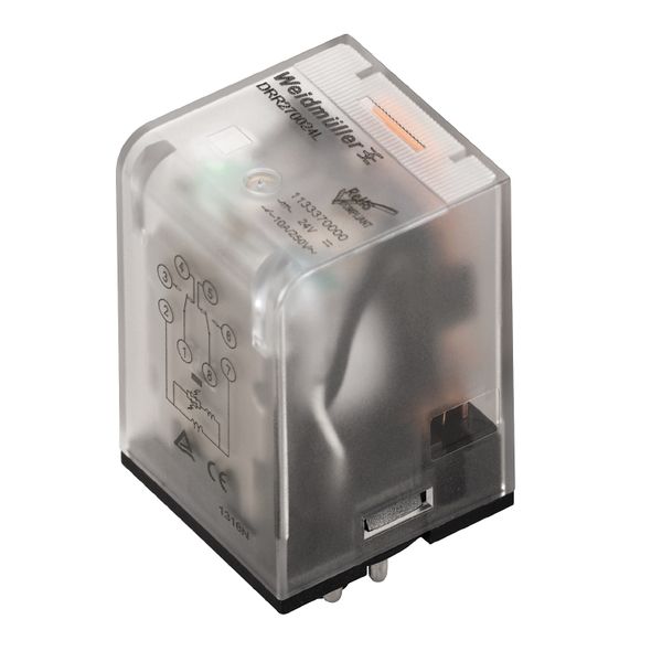 Industrial relay, 12 V DC, Green LED, 2 CO contact (AgSnO) , 250 V AC, image 1