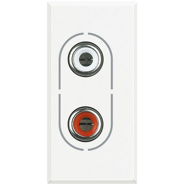 Double RCA audio socket Axolute white image 2