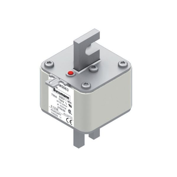 Fuse-link, high speed, 700 A, AC 690 V, DIN 2, 61 x 75 x 108 mm, aR, DIN, IEC, single indicator image 15