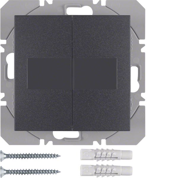 KNX radio wall-transmitter 2gang flat solar quicklink, S.1/B.3/B.7, an image 1