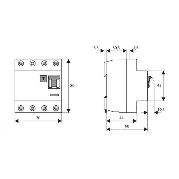 Residual current circuit breaker 80A, 4-pole, 100mA, type AC image 4