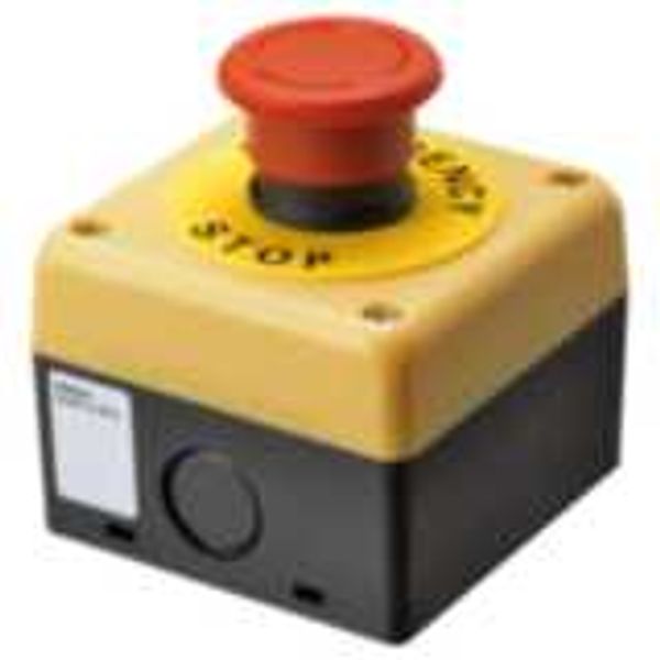 E-Stop, push-in, 1NC+1NO, 40-dia. head Medium Turn-reset. with integra image 3