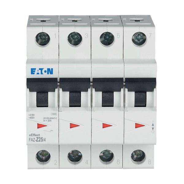 Miniature circuit breaker (MCB), 25 A, 4p, characteristic: Z image 6