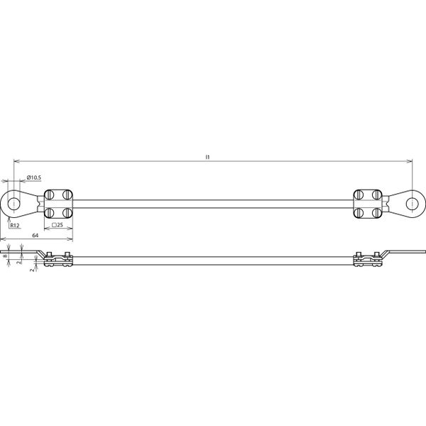 Erdungsleitung 16mm²/L 0,35m schw. m.2 Kabelschuhe (D) geschl. M10 image 2