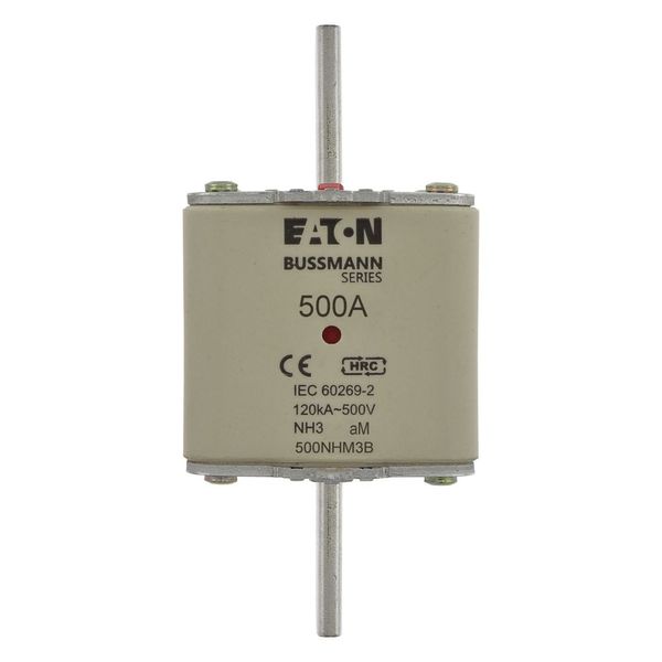 Fuse-link, low voltage, 500 A, AC 500 V, NH3, aM, IEC, dual indicator image 10