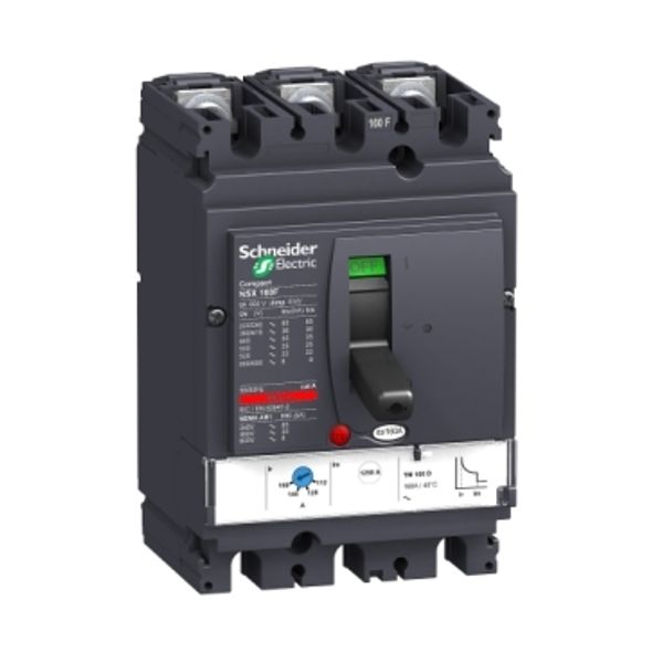 circuit breaker ComPact NSX160F, 36 KA at 415 VAC, TMD trip unit 80 A, 3 poles 3d image 4