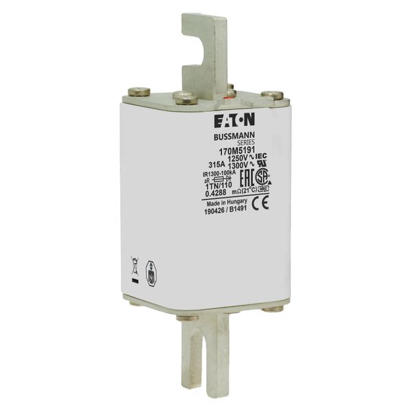 Fuse-link, high speed, 315 A, AC 1250 V, size 1, 53 x 66 x 138 mm, aR, DIN, IEC, type T indicator image 17