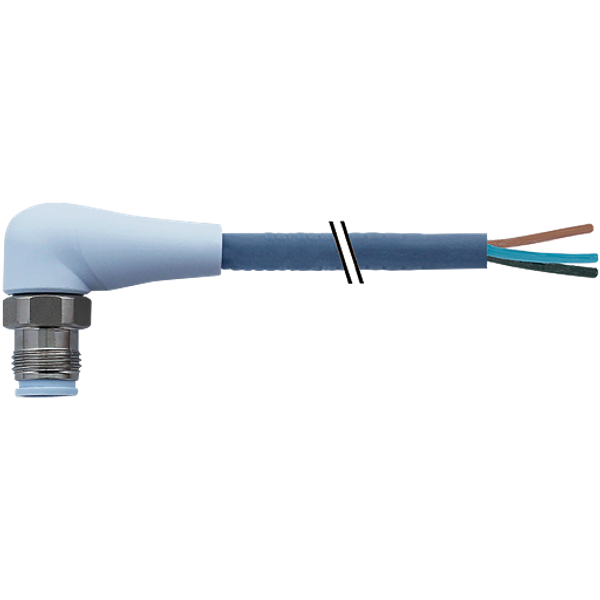 M12 male 90° A with cable F&B Pro TPE-S 5x0.34 bu UL rob+dragch 5m image 1