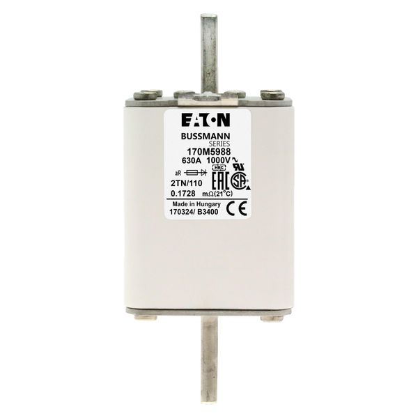 Fuse-link, high speed, 630 A, AC 1000 V, DIN 2, 59 x 75 x 138 mm, aR, DIN, IEC, single indicator image 17