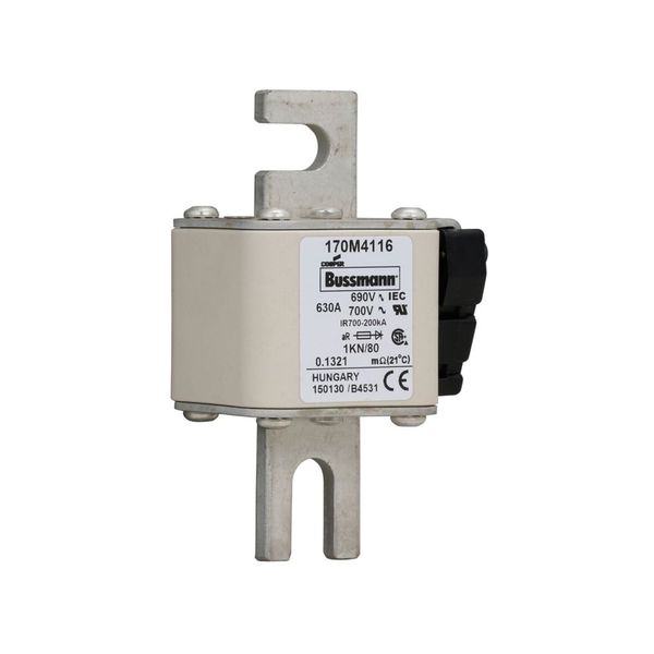 Fuse-link, high speed, 630 A, AC 690 V, DIN 1, 53 x 69 x 108 mm, aR, DIN, IEC, single indicator image 13