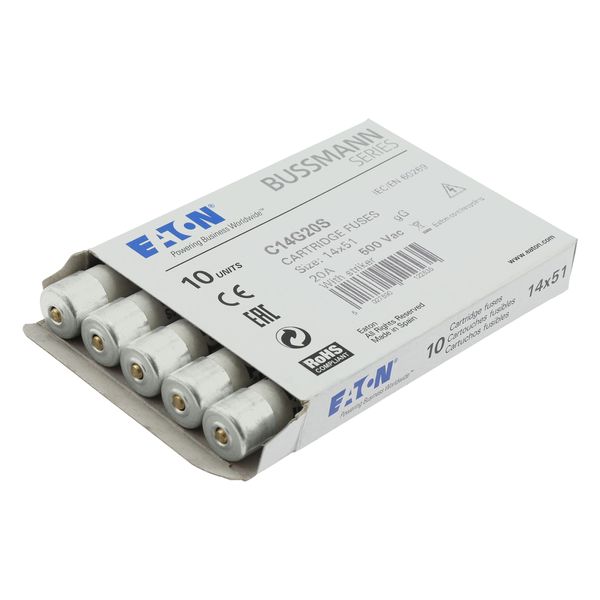 Fuse-link, LV, 20 A, AC 500 V, 14 x 51 mm, gL/gG, IEC, with striker image 16