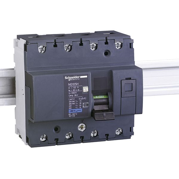 Miniature circuit-breaker, Acti9 NG125H, 4P, 20 A, C curve, 36 kA (IEC 60947-2) image 1