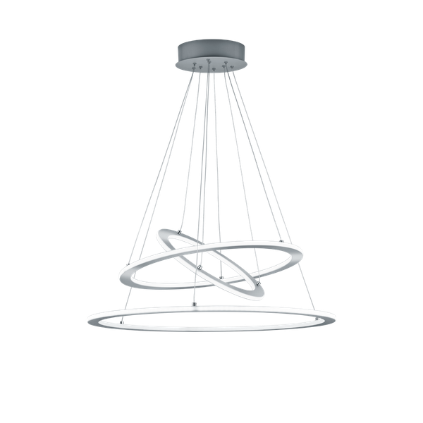 Durban LED pendant 80 cm brushed steel image 1