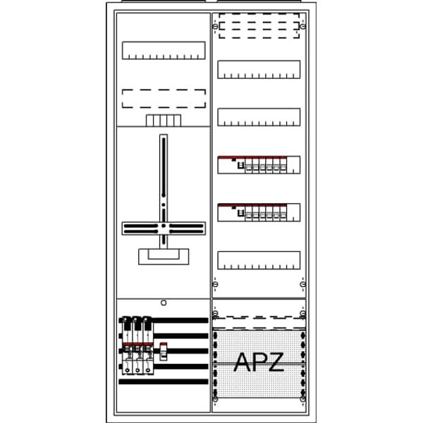 DA27BB5V Meter board, Field width: 2, Rows: 57, 1100 mm x 550 mm x 215 mm, Isolated (Class II), IP31 image 17