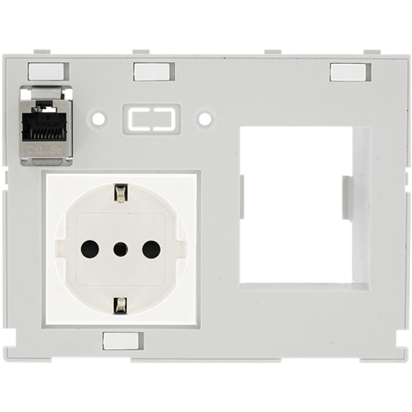 MODLINK MSDD DBL COMBI INSERT ITALY 1xRJ45 fem./fem. + RCD opening image 1