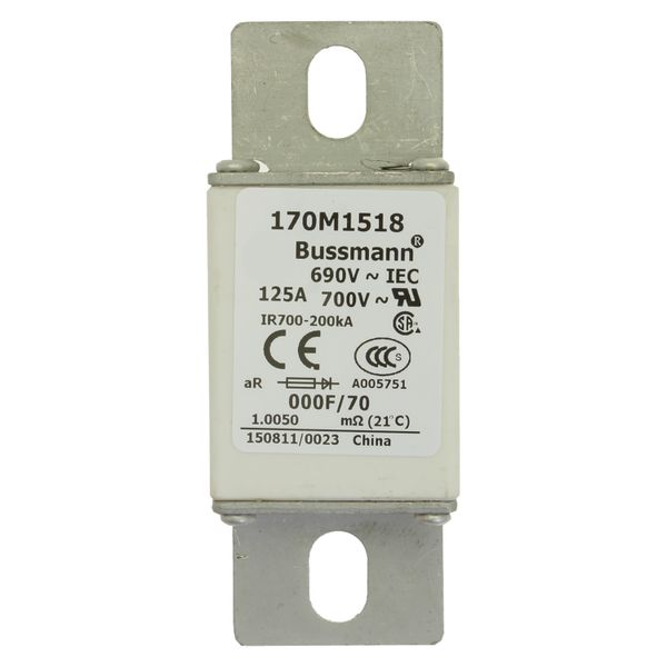 Fuse-link, high speed, 125 A, AC 690 V, size 000, 24 x 36 x 96 mm, aR, IEC, visual indicator image 16