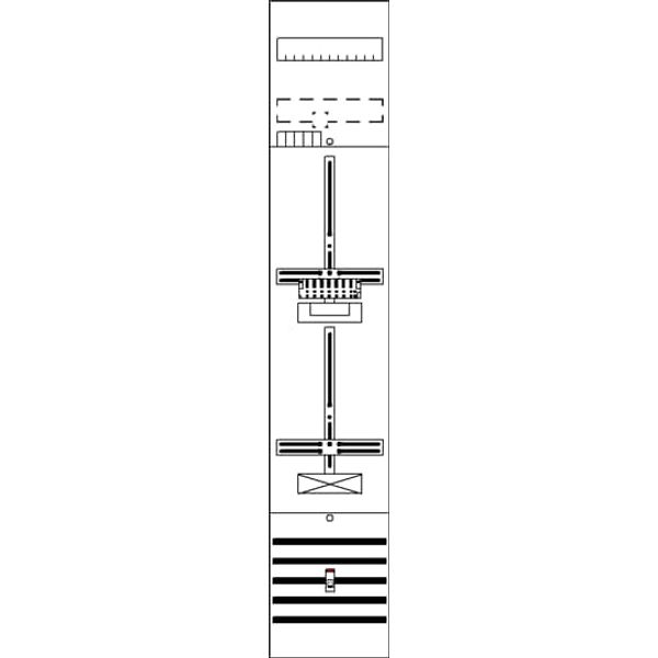 DF19P1A Meter panel, Field width: 1, Rows: 0, 1350 mm x 250 mm x 160 mm, IP2XC image 16