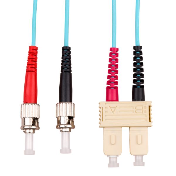 FO Patchcord Duplex ST/SC, 50/125æm OM3, LS0H-3, aqua, 5.0m image 2