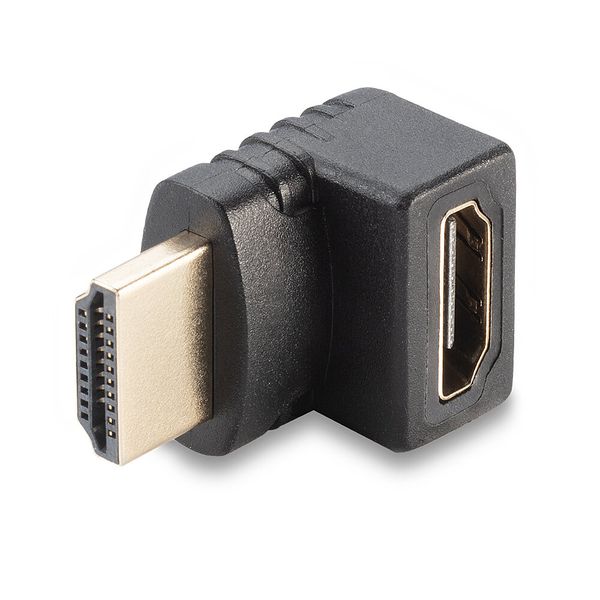 HDMI Female to HDMI Male 90 Degree Right Angle Adapter - Up 90° adapter with Male to Female connections image 2