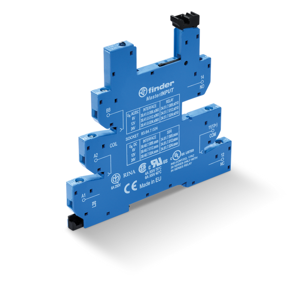 Screw socket 6+12+24VUC for 35mm.rail, 34.51/81 Master/input (93.64.7.024) image 1