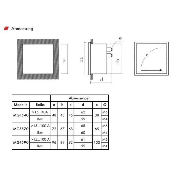 Ammeter, 96x96mm, 15A, AC, Direct measuring image 4