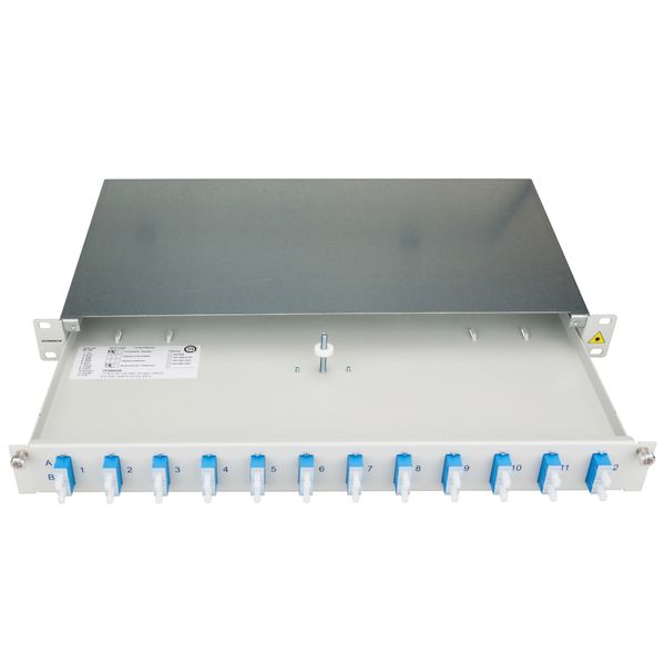 FO Patchpanel 19", 1U, sliding, for 8 fibers, SC, SM image 2