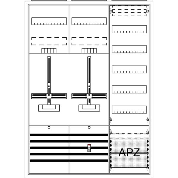 DA37CG Meter board, Field width: 3, Rows: 57, 1100 mm x 800 mm x 215 mm, Isolated (Class II), IP31 image 17