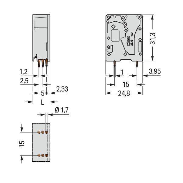 PCB terminal block 16 mm² Pin spacing 10 mm red image 3